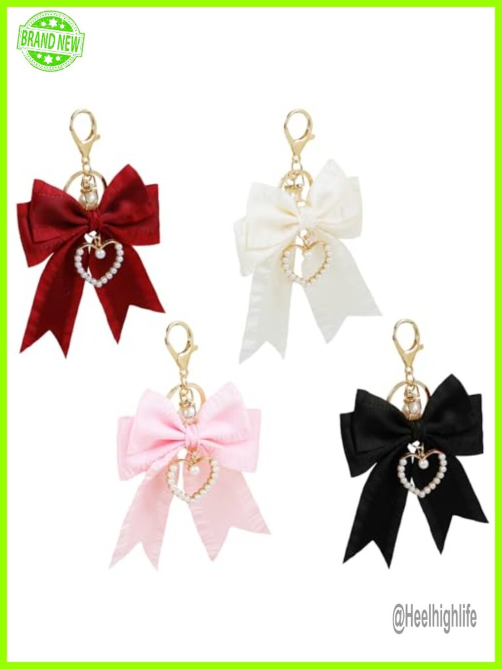 Bow Keychain Charm Pearl Purse Bag Charm with Cloth Zinc Alloy